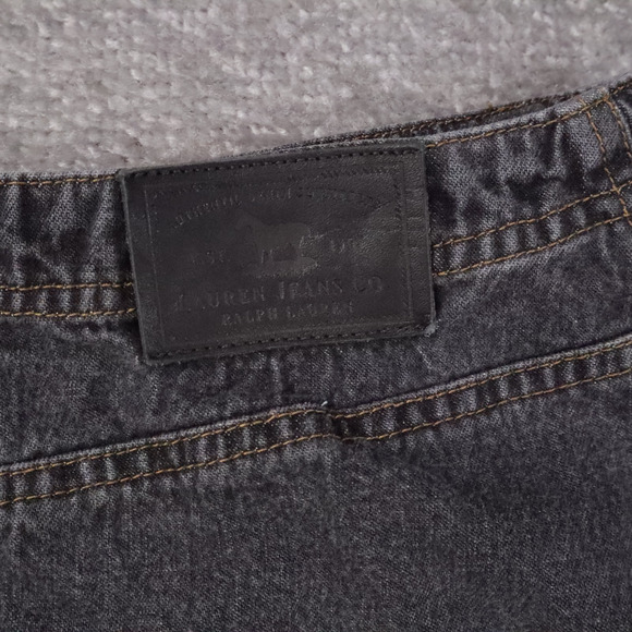 VTG 90s 00s Women Lauren Ralph Lauren Size 6 Dark Wash Denim Black Jean Skirt - Picture 10 of 10